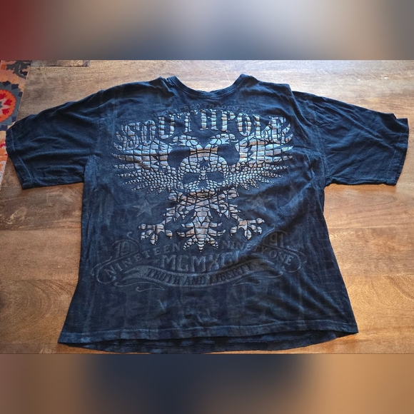 Southpole Embossed Y2K Metallic Eagle Graphic Tee 3XB - Picture 1 of 13